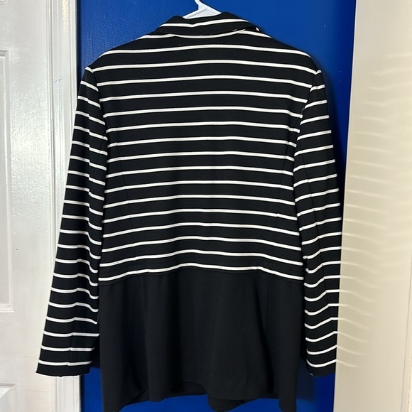 Grace Elements Black & White Striped Fully Lined Polyester & Spandex Jacket - Picture 5 of 7